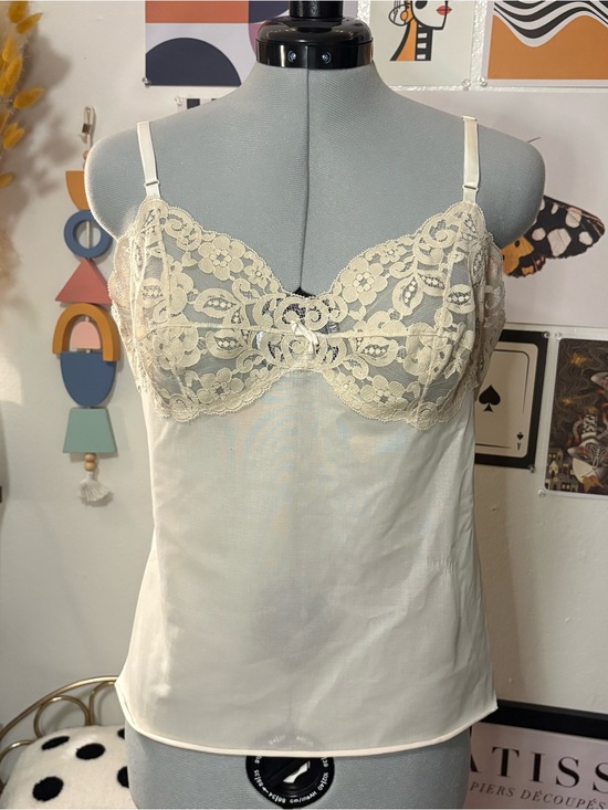Olga Other - Vintage Olga Ivory Lace Lingerie Cami Top